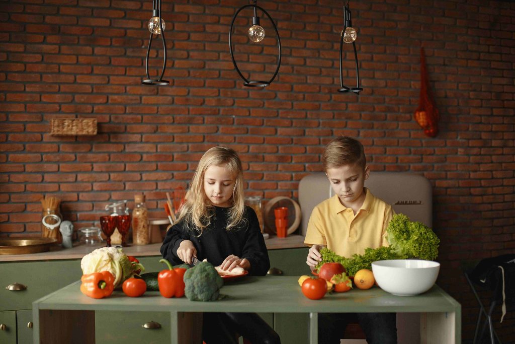 children making meal